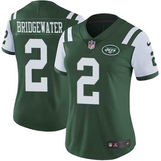 Nike Jets #2 Teddy Bridgewater Green Team Color Womens Stitched NFL Vapor Untouchable Limited Jersey